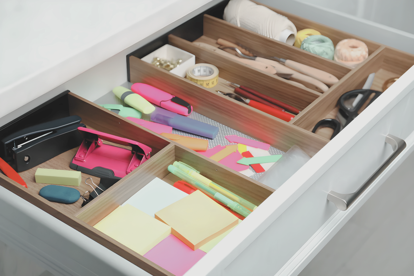 Organiseur De Tiroir En Silicone - 2 Pack Gris - Pour Ranger Les Couverts Et Accessoires De Cuisine