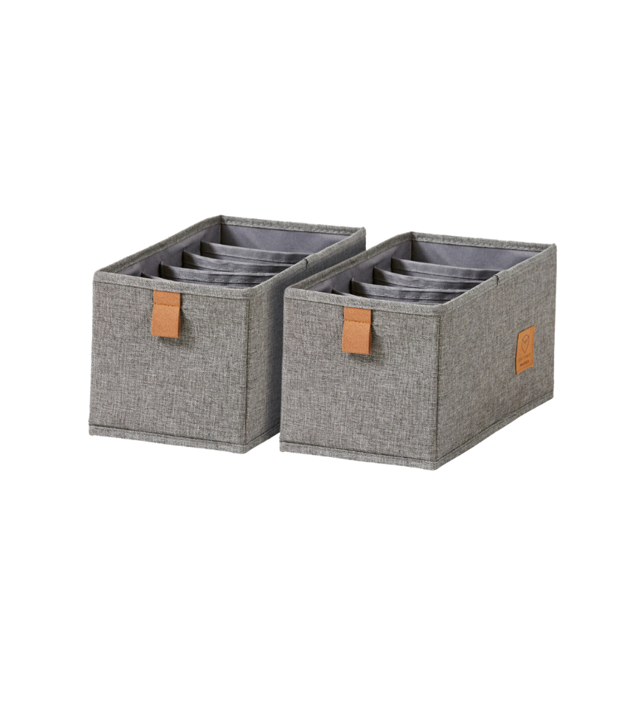 aufbewahrung hochwertig PREMIUM Organizer 6 Fächer schmal Grau