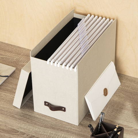 JOHAN hanging file box - Linnen canvas