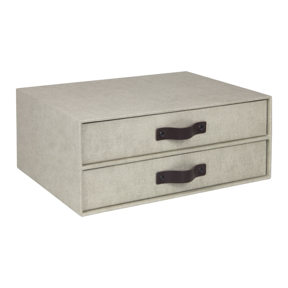 Boîte de tiroir à birger 2 compartiments - toile Linnen