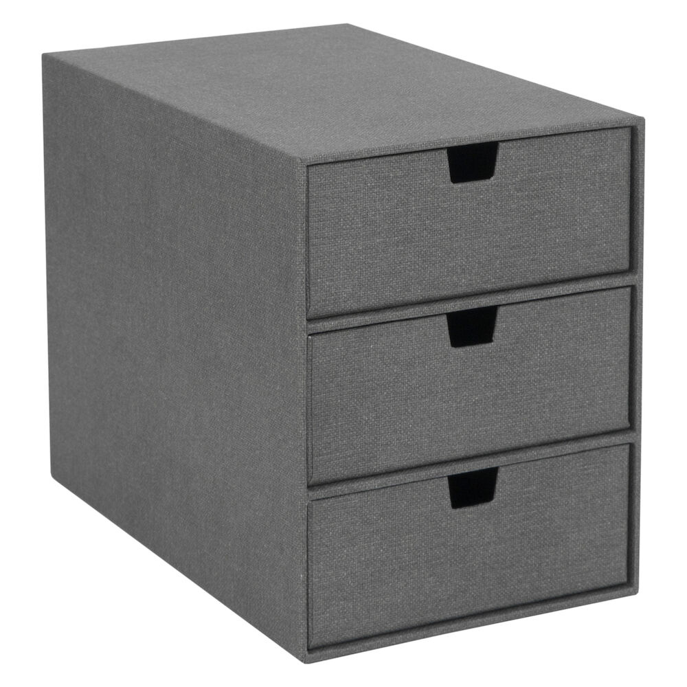 INGRID drawer box 3 compartments - Gray canvas