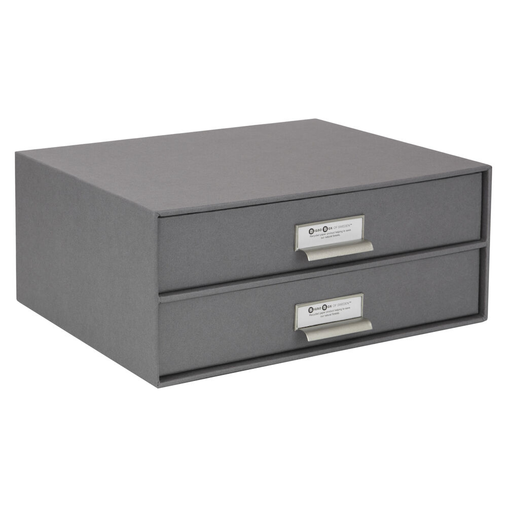 Boîte de tiroir Birger 2 compartiments - gris