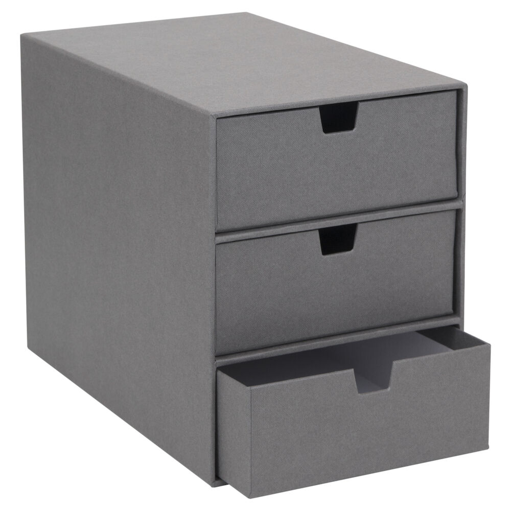 INGRID drawer box 3 compartments - gray