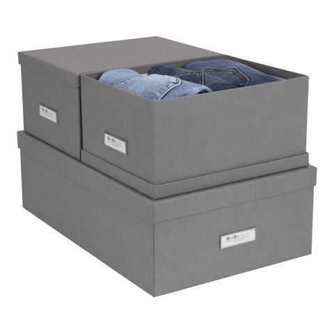 INGE storage box set of 3 - gray