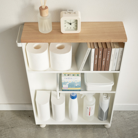 TOWER storage trolley with handle - white