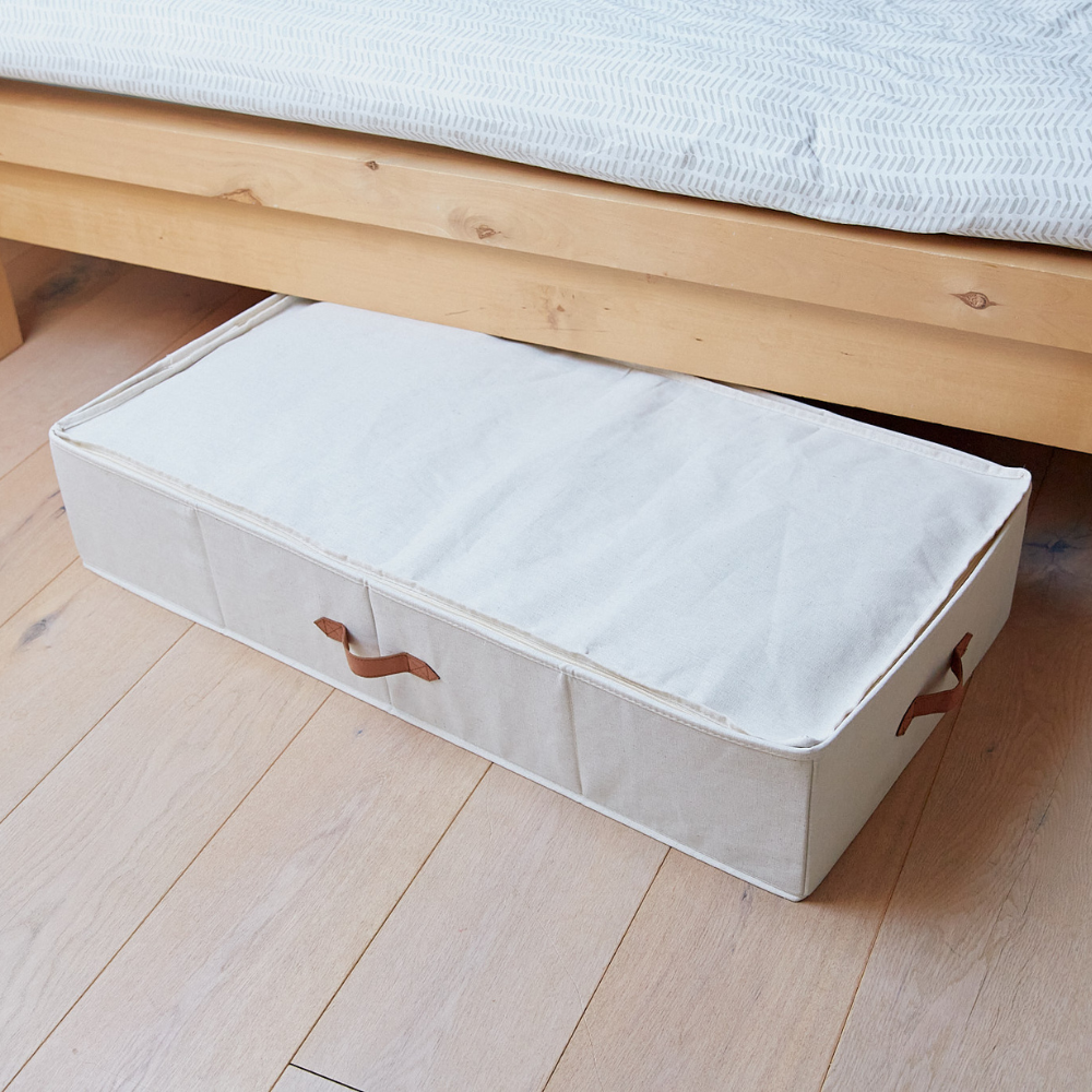 Unterbettbox für die saisonale Aufbewahrung von Winter- und Sommerschals