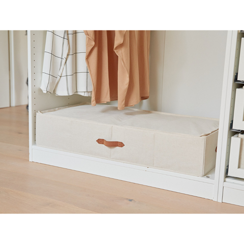 Boîte de rangement premium beige - sous le rangement du lit