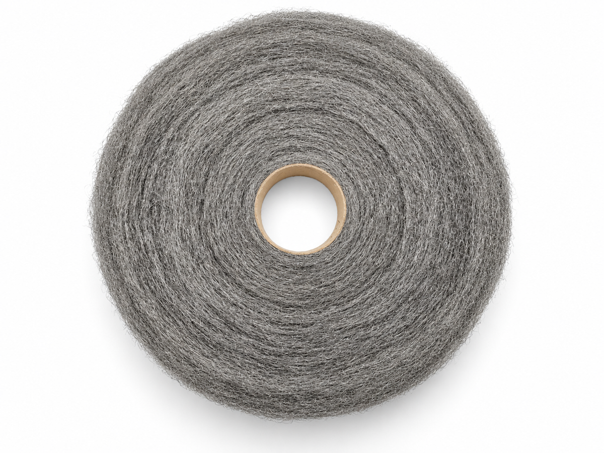 STAWO Edelstahlwolle Nr. 6, extrem grob, rostfrei, 5-kg-Rolle – Draufsicht