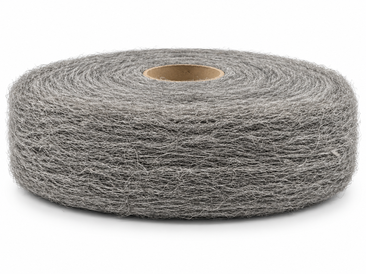 STAWO Edelstahlwolle Nr. 6, extrem grob, rostfrei, 5-kg-Rolle – Vorderansicht