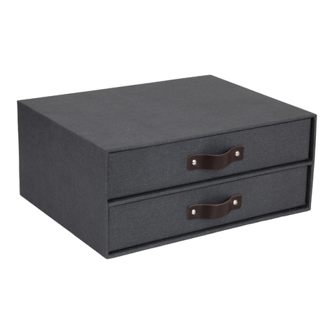 Boîte de tiroir à birger 2 compartiments - toile noire