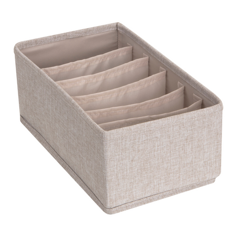 Organizzatore morbido beige - 6 compartimenti stretti