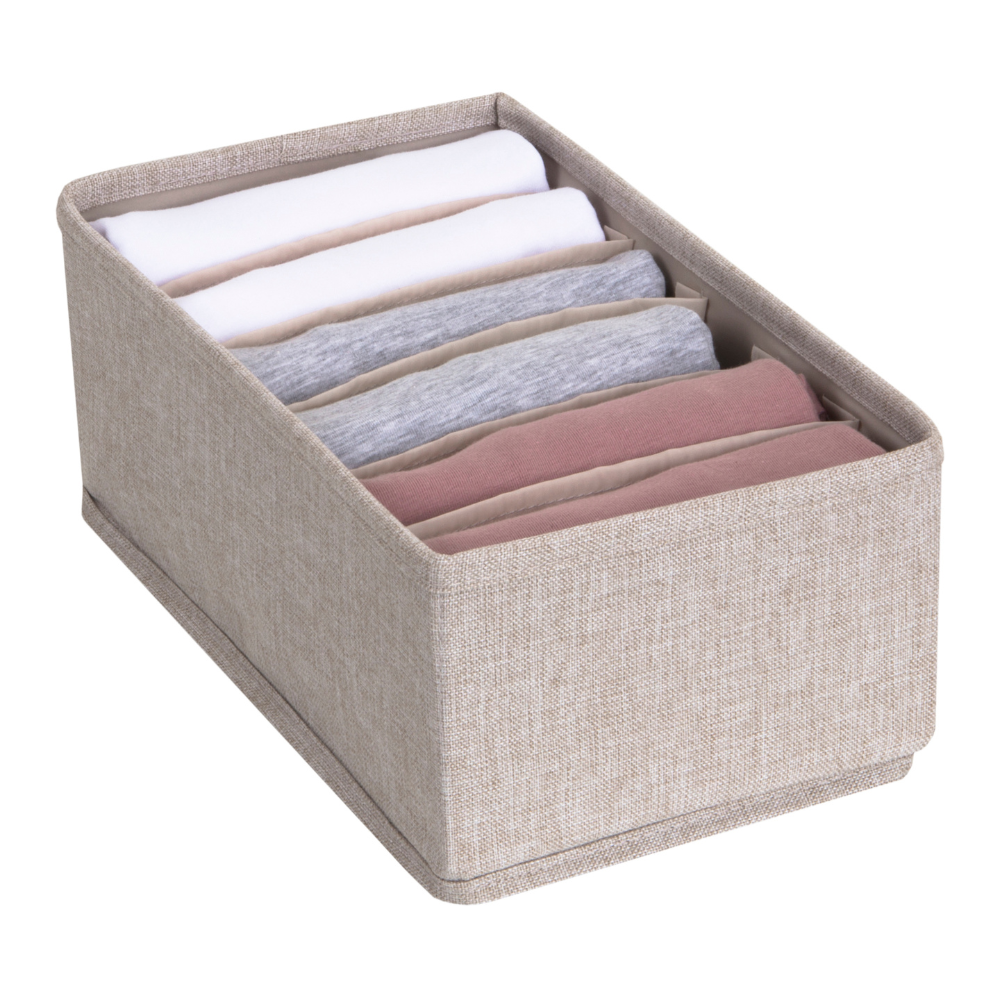 Organizzatore morbido beige - 6 compartimenti stretti