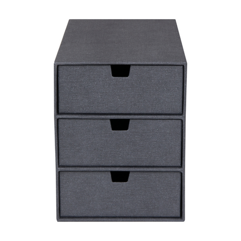 Boîte de tiroir Ingrid 3 compartiments - toile noire