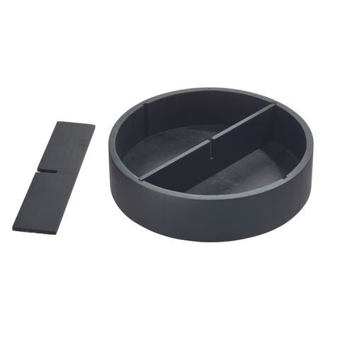 HOME EDIT - Turntable Lazy Susan WOOD with compartments black - 30.5x9cm