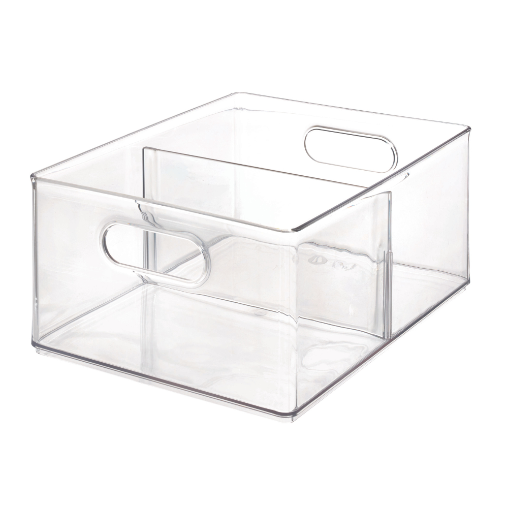 HOME EDIT - Storage container CLEAR with 2 compartments - 25.4x34.3x15.2cm