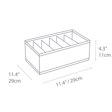 SOFT Organizer Grau - 6 Fächer schmal