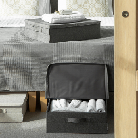 Soft storage box gray - under bed storage