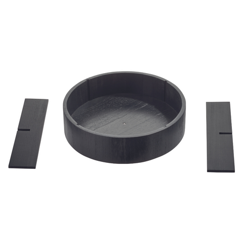 HOME EDIT - Turntable Lazy Susan WOOD with compartments black - 30.5x9cm