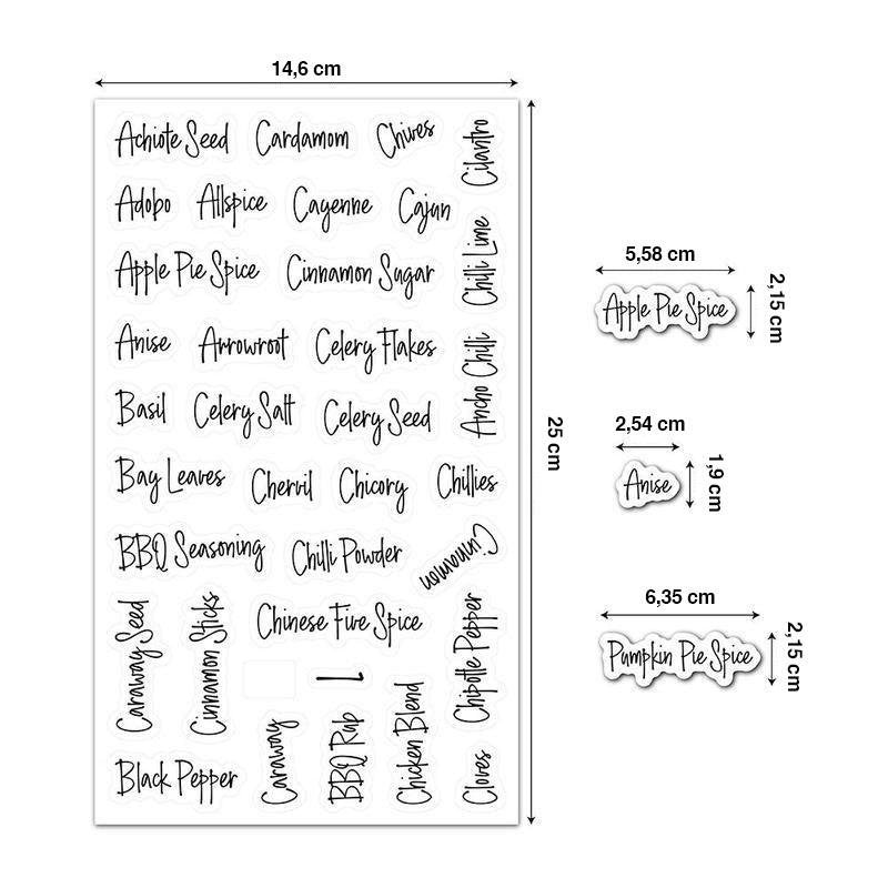 Gewürzaufkleber Schwarz & Weiss - BINS AND BOXES